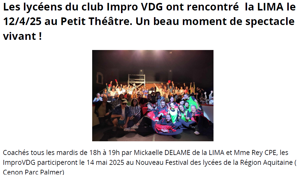 Match d’improvisation samedi 12 avril!