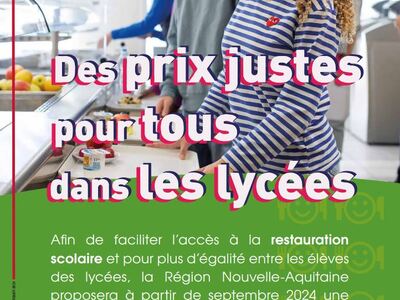 TARIFICATION SOLIDAIRE REGION NOUVELLE AQUITAINE (concerne le lycée uniquement)